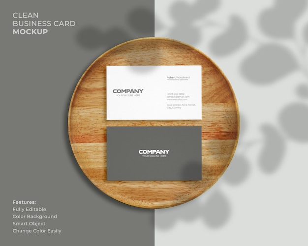 PSD modern and clean business card mockup