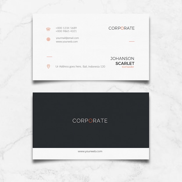 PSD modern clean business card