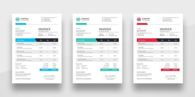 PSD modern and clean business invoice template