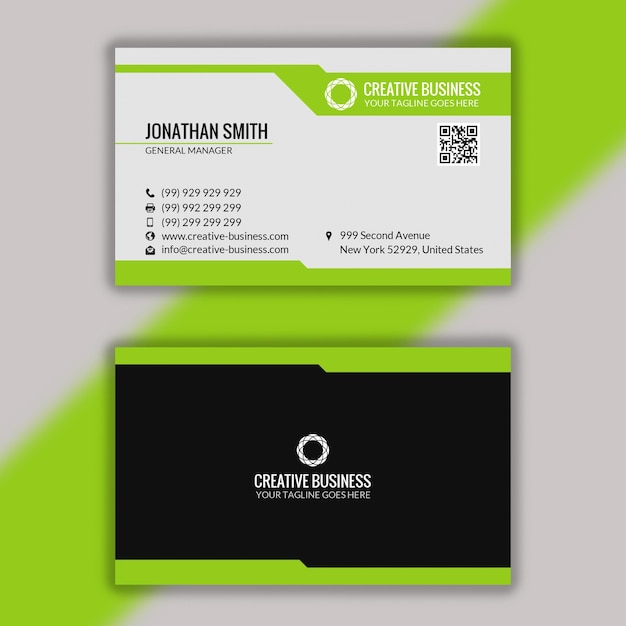modern clean and corporate business card template