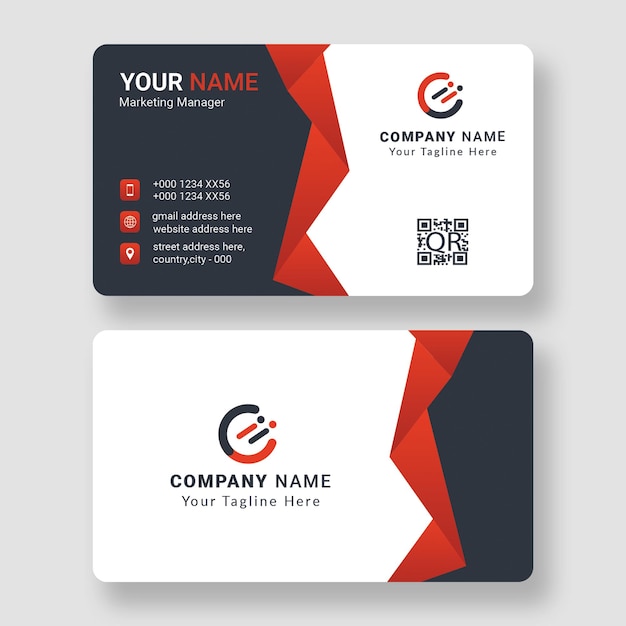 PSD modern and clean corporate business card template