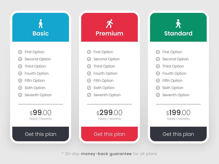 モダンでクリーンなウェブサイトの価格表テンプレート