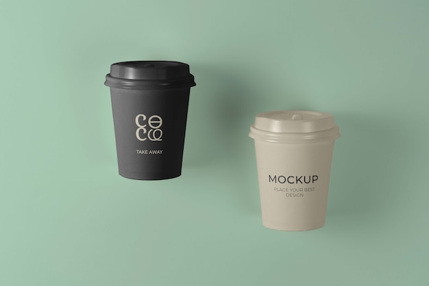 PSD modern coffee package branding mock-up