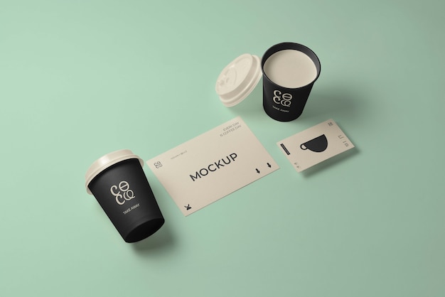 PSD modern coffee package branding mock-up