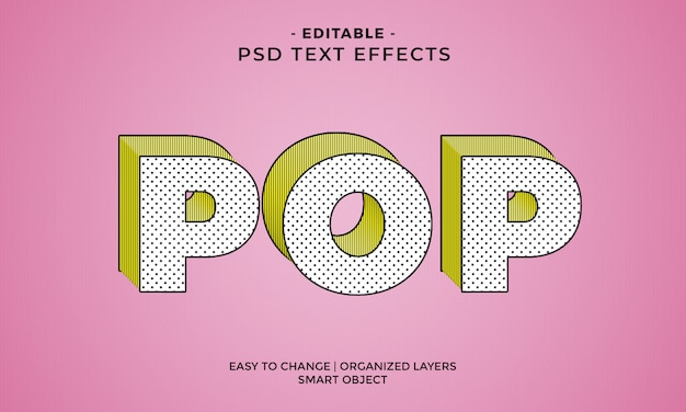 PSD modern colorful cool pop text effect