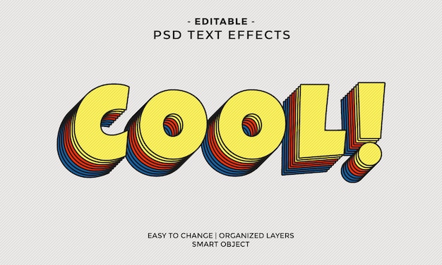PSD Современный красочный эффект cool text