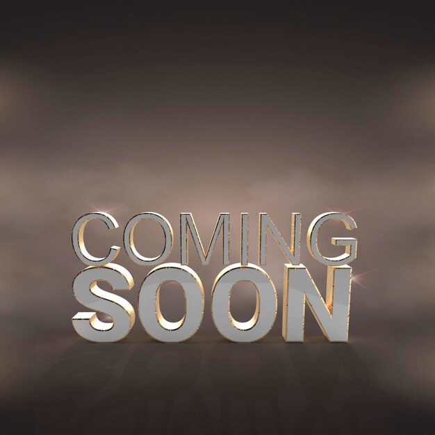 Modern Coming Soon 3D Banner Icon Flat Web Label Element