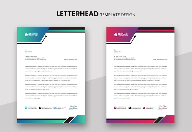 Modern company letterhead template