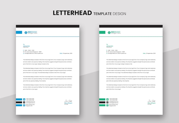 Modern company letterhead template 