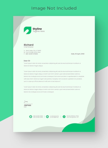 Modern company letterhead with green company letterhead creative letterhead business letter