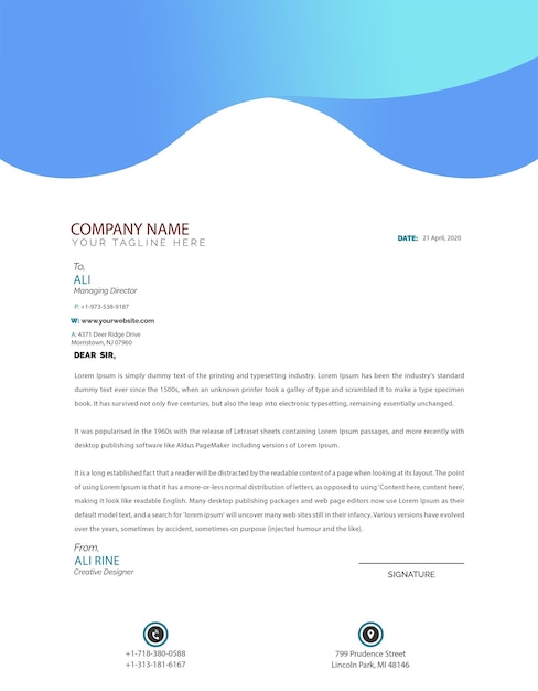 Modern company letterhead