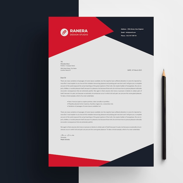 PSD modern company letterhead