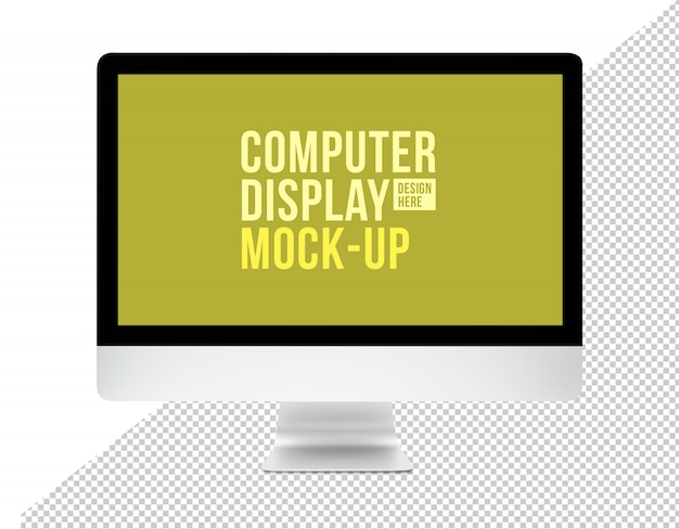 Modern computer desktop with screen mockup template