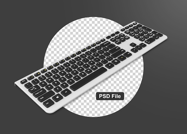modern computer keyboard isolated on transparent background