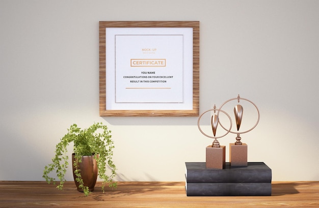 PSD modern concept certificate frame mockup