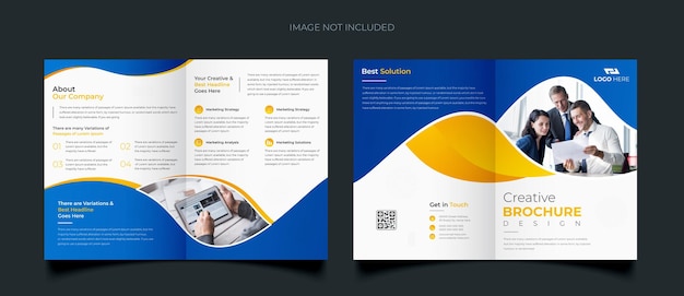 Modern corporate business bi fold brochure template