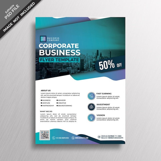 PSD modern corporate business flyer design template