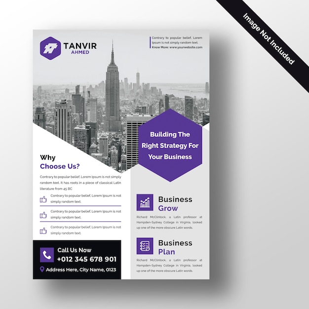 PSD modern corporate flyer design template