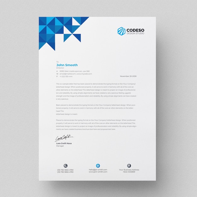 PSD modern corporate letterhead template