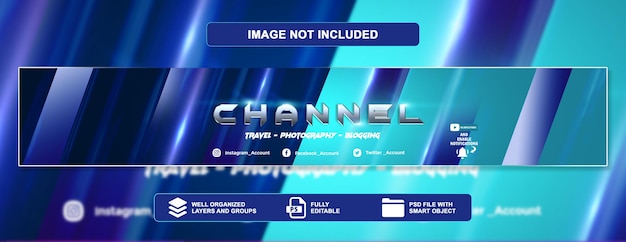 Modern cover or banner for a youtube channel template