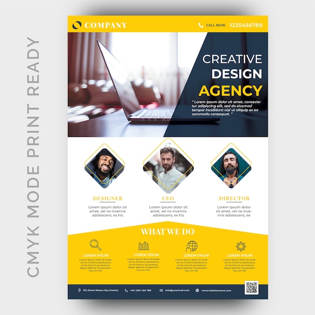 Modern creative agency business flyer design template