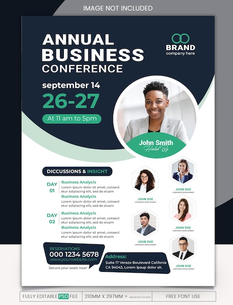 PSD modern and creative business conference flyer template business conference flyer layout clean flyer