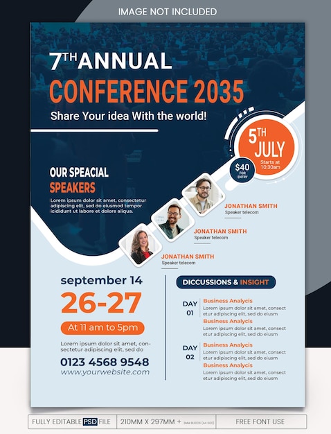 Modern and creative business conference flyer template business conference flyer layout clean flyer
