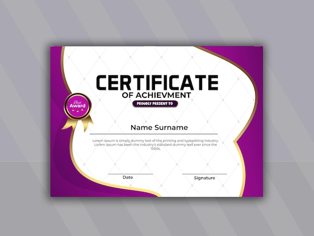 Modern Creative And Elegant Certificate Design Template