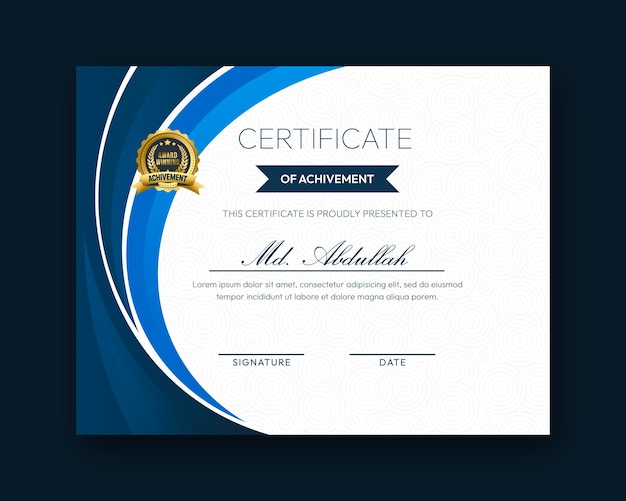 Modern elegant certificate paper template design background