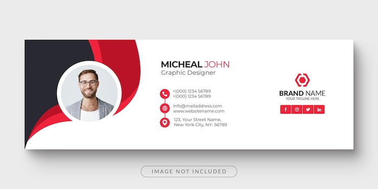 PSD modern and creative email signature or email footer and personal facebook cover template