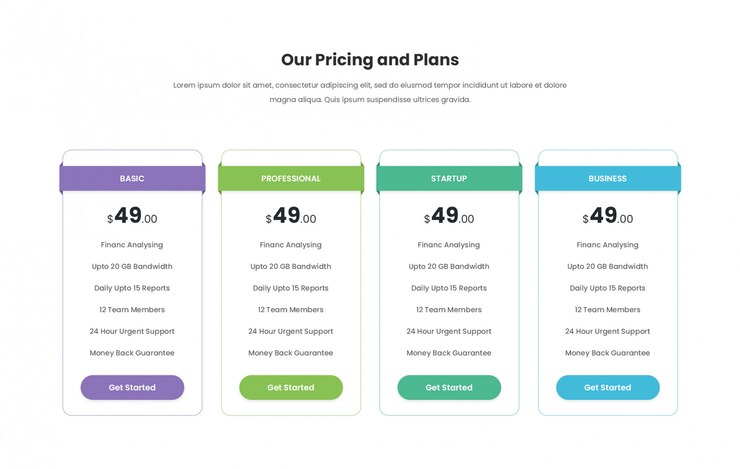 PSD modern creative pricing table