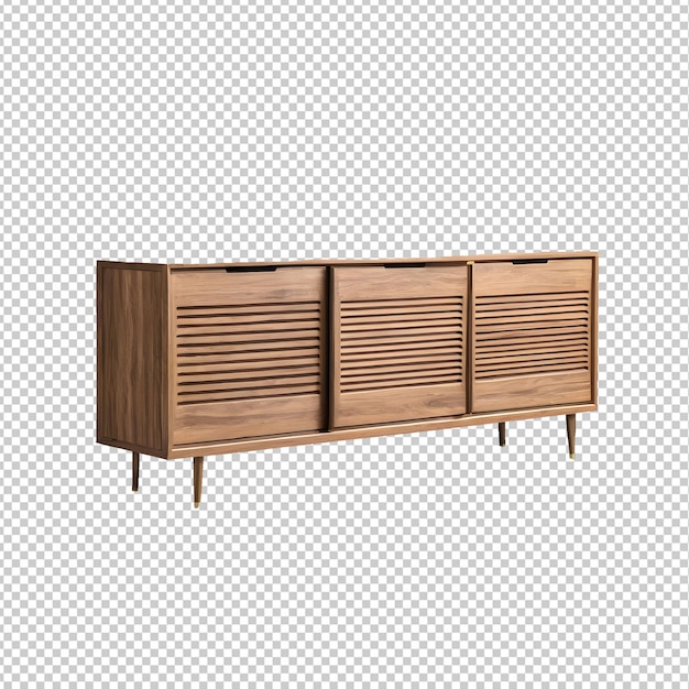 Modern Credenza Sideboard izolowany na przezroczystym tle