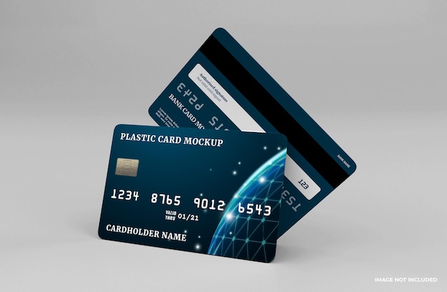 Modern credit or bank card mockup template