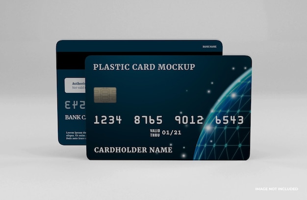 Modern credit or bank card mockup template