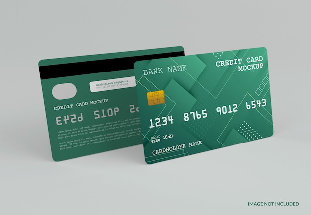 Modern credit card mockup isolated