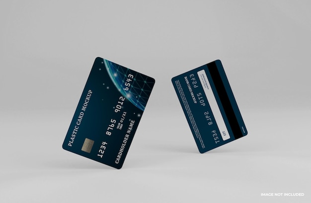 最新のクレジットカードまたは銀行カードのモックアップテンプレート