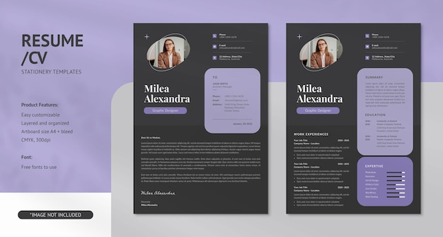 PSD modern cv resume psd templates