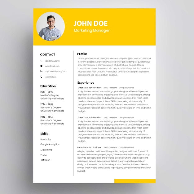 modern cv template 4