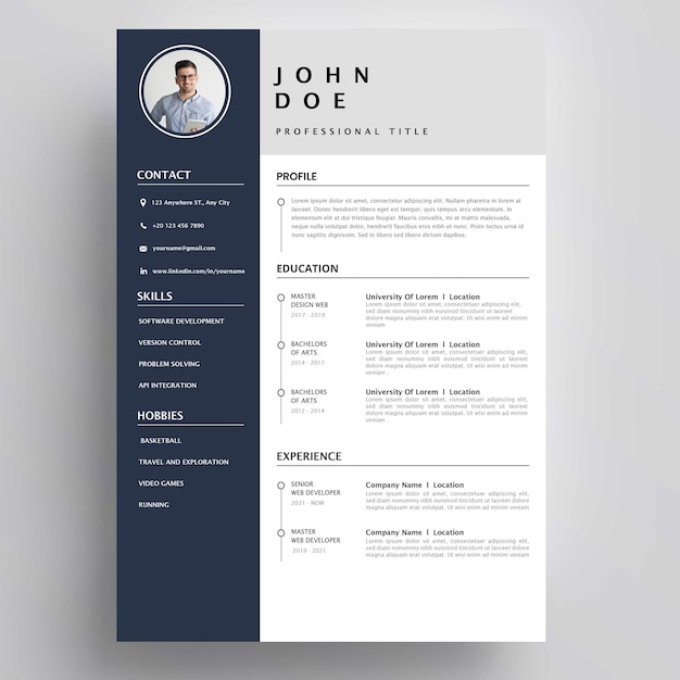 PSD modern cv template 7