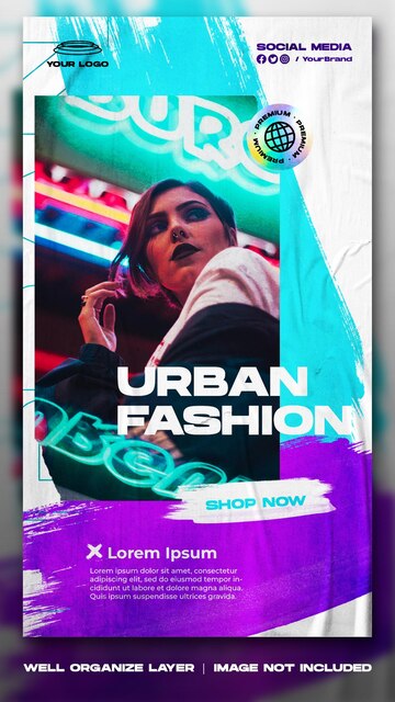 Premium PSD | Modern cyber urban fashion streetwear futuristic concept ...