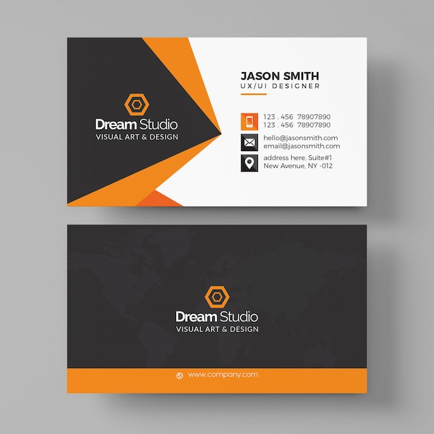 PSD modern dark business card mockup