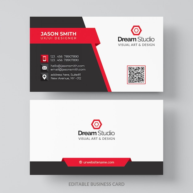 PSD modern dark business card mockup