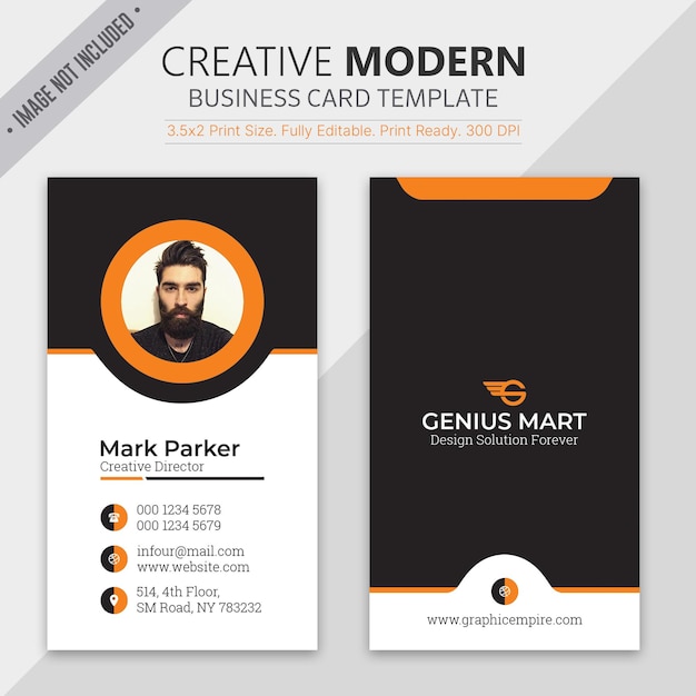 Modern dark business card template