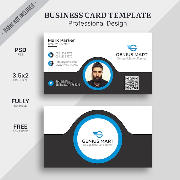 Modern dark business card template