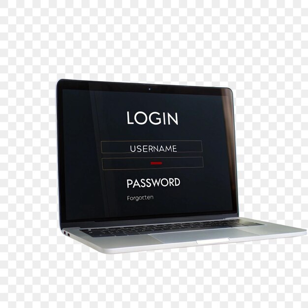 Modern dark web login page templates isolated on transparent background
