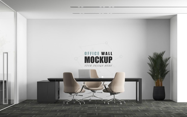 Ufficio di gestione della decorazione moderna wall mockup