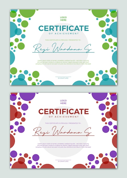 PSD modern decorontwerp voor certificaatsjabloon