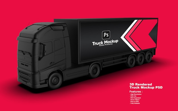 PSD modern delivery truck 3d mockup