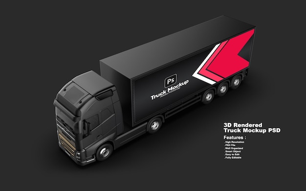 PSD mockup 3d per camion di consegna moderno