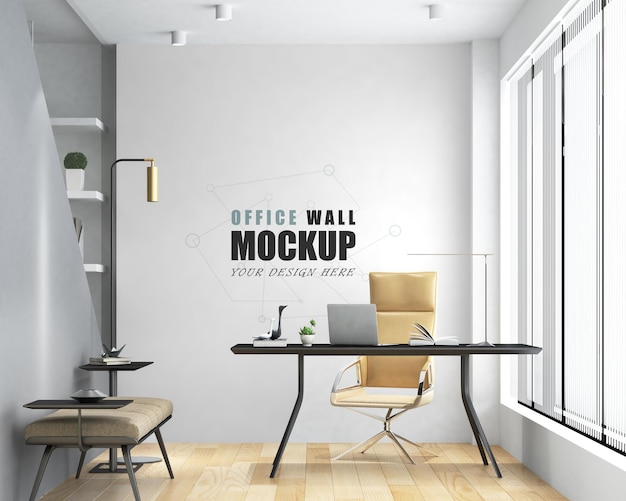 Mockup di parete per ufficio di gestione del design moderno